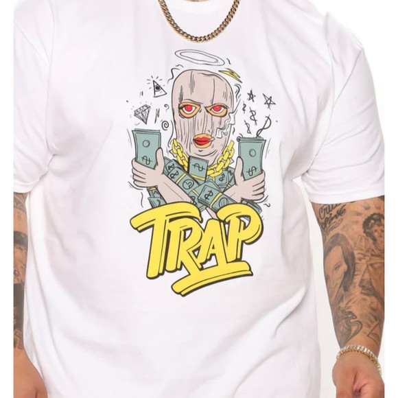 NWT Trap Queen Shirt White Green Money Ski Mask Size XXL - Picture 1 of 2